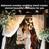 Babenest 7.38FT Square Wooden Wedding Arch Backdrop Stand for Party
