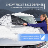 FrostGuard Plus | Winter Windshield Cover for Ice and Snow, XL Size (Snowflake) - Built-in Security Panels, Wiper Blade Coverage + Mirror Covers - Fits XL Size Cars, Trucks and SUVs, 68 x 41 Inches