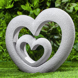 Suzile Nesting Heart Garden Sculpture Resin Outdoor Garden Statues 13.39 x 12.2 x 3.15 Inches Memorial Statues for Grave Cemetery Tombstone Patio Lawn Backyard Yard 4th of July Gift Decoration