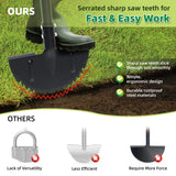 Half Moon Edger Lawn Tool - Heavy Duty Saw Tooth Manual Edgers with Sharp Blade & Wide Footplate, 38"-49" Adjustable T-Grip Handle for Landscaping, Sidewalks, Yard,Grass,Flower Bed & Garden Edging