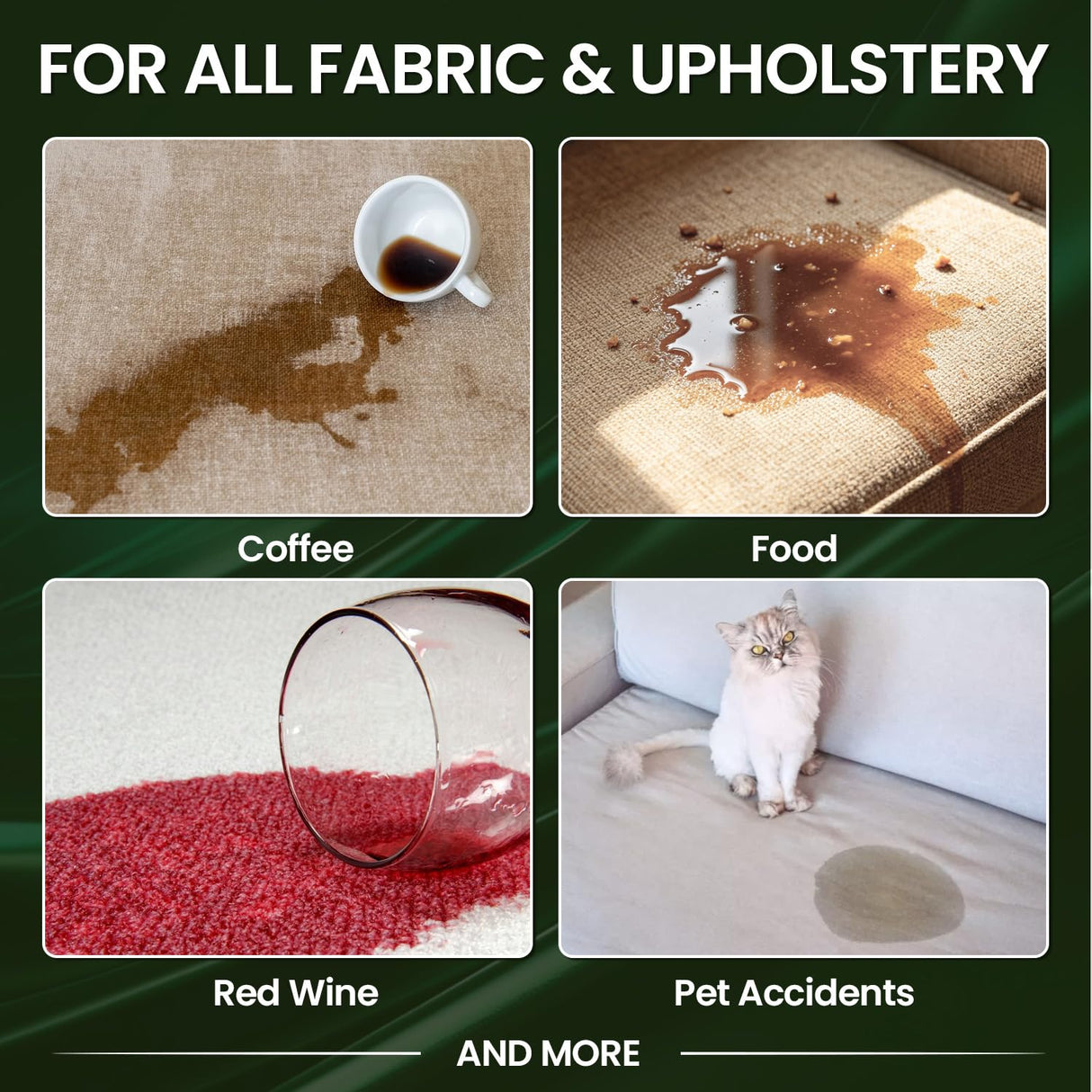 cocomfix Couch Cleaner Spray for Upholstery & Fabric – Stain Remover for Pet Stains, Old Spots, Coffee & Ink – Pet Friendly, No Rings, Quick-Drying – For Sofas, Chairs, Cushions & Area Rugs – 32oz