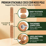 28'' Bendable Moss Poles & 12'' Stackable Coir Plant Sticks for Monstera
