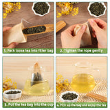 Empty Tea Bags - 300 Pcs Disposable Drawstring Unbleached Filter Bags for Loose Leaf Tea and Coffee (3.54 x 2.75 inch)