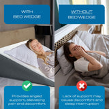 Kölbs Bed Wedge Pillow for Sleep Apnea, Sleeping Comfort, Relaxing, Acid Reflux, Heartburn and Back Pain Relief. Cushion for Sitting Up in Bed. Memory Foam Top, Chic Jacquard Washable Cover.