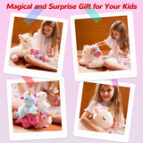 Vposyako 5 Pieces Unicorn Toys Stuffed Animals for Girls, 1 Mommy Unicorn with 4 Babies, Soft Plush Toys Gifts for Girls 3 4 5 6 7 8 9 Years, Kids, Children, Christmas, Birthday, Valentine's