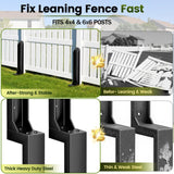 8 Pack Fence Post Repair Kit, Heavy Duty Steel Ground Spike Anchor for Fixing Leaning or Broken 4x4 & 6x6 Wood Posts, No Dig Drive-in Support for Yard, Garden & Fence