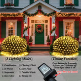 300LED Net Lights, 14.8ft x 5ft 8 Modes Connectable Christmas Outdoor String Mesh Lights, Waterproof Decorative Fairy Light Plug in for Xmas Tree Bushes Holiday Garden Wedding Party - Warm White