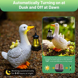QZQRMZ Solar Powered Duck Garden Statue with LED Lights, Waterproof Resin, Outdoor Decor for Patio, Lawn, Yard, Pond (Style 1)