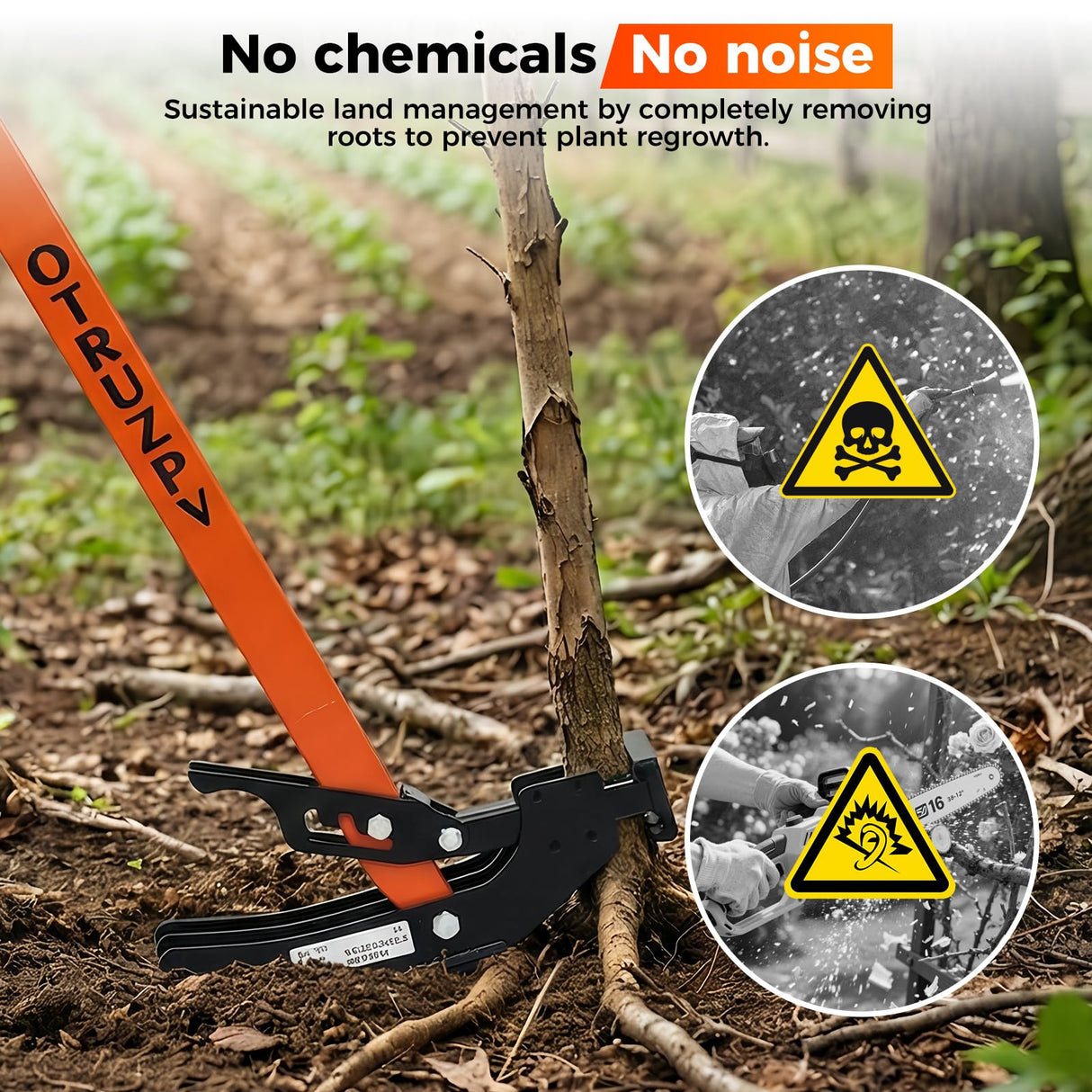OTRUZPV Heavy-Duty Sapling Puller Tool, High-Leverage Tree Puller for 1/4" to 2" Roots, Manual Root Remover for Shrubs, Vines and Thorns, Effort-Saving Weed Puller for Garden, Farm and Landscaping