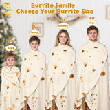 LetsFunny Burrito Tortilla Throw Blanket, Funny Realistic Food Blanket,47in