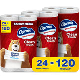 Charmin Ultra Strong Clean Touch Toilet Paper, 24 Family Mega Rolls = 120 Regular Rolls