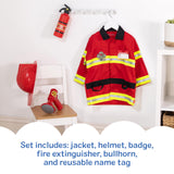 Melissa & Doug Fire Chief Role Play Costume Dress-Up Set, Pretend Play Firefighter Outfit with Realistic Accessories for Kids and Toddlers Ages 3+