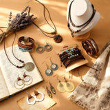 12 Pcs Boho Jewelry Set for Women Western Jewelry Long Pendant,Vintage