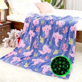 Axolotl Blanket for Girls - Axolotl Gifts Toys for 2 3 4 5 6 7 8 9 10 Year Old Girls Boys - Glow in The Dark Salamander Blanket Christmas Birthday Presents for Toddlers Teens Couch Bed 50"x 60"