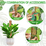 ROADPLUM 102 Inch Moss Pole for Plants Indoor (2*21.7", 2*16.5", 2*12.6") 6Pcs Coco Coir Pole Monstera Plant Support Pole for Plants Climbing with 65.6ft Twist Tie, Plant Tie and Jute Rope for Potted