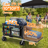 Holacamking 58" L Extender Collapsible Wagon, Extra Long with Tailgate
