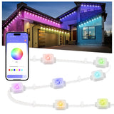 Nexillumi Permanent Outdoor Lights for House, 100ft Smart RGB Outside Lights with 72 Scene Modes, IP68 Waterproof Eaves Lighting for Christmas All Holiday Decorations