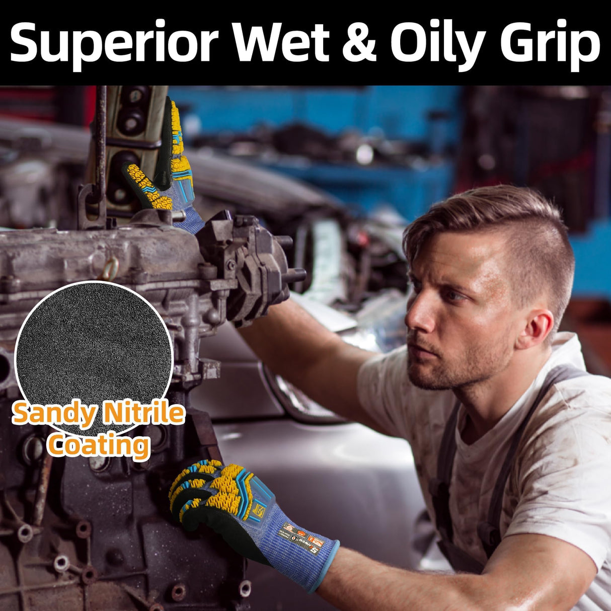 Schwer PRO-SKIN Impact Gloves with ANSI A4 Cut Reistant Protection, Flexible and Comfortable Work Gloves with Grip，Touchscreen, Used for Oil and Gas E&P，Mechanic, Construction, XL, PM3900-T