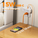 Surge Protector Outlet Extender, TESSAN Multi Plug Splitter with 4 Electrical Outlets 3 USB Ports(1 USB C), Multiple Plug Mini Wall Expander for Home Bathroom Office Dorm Room Essentials