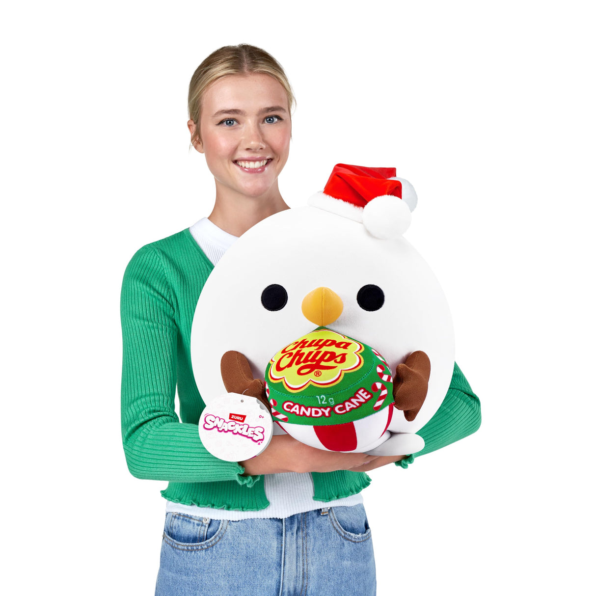Snackles Christmas Snowman & Chupachups 14 Inch Plush by ZURU, Ultra Soft Plush, Collectible Plush with Real Licensed Brands, Stuffed Animal, Giftable, Holiday