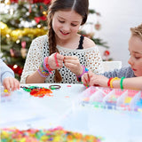 YITOHOP 15000+ Rubber Loom Bands, Mega Rubber Bands Bracelet Kit,Loom Bracelet Making Kit with 3 Layer Container,30 Colors,380 Beads,30 Charms,Clips, Hooks Tools for DIY Art Christmas Holiday Gift
