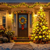 XURISEN 403FT 1000 LED Christmas Lights Outdoor Green Wire String Lights 8 Modes with Timer Memory Waterproof Fairy Light Plug in for Xmas Tree Wedding Yard Party Holiday Decorations(Warm White)