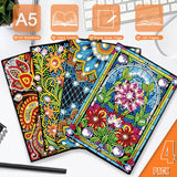 Josongslax Diamond Art Kits for Adults Teens, 4 Pack Diamond Painting Journals Notebooks, DIY 5D Gem Dots Art Crafts for Adults Clearance, Teenagers' Birthdays, Graduation, Christmas Gifts with Tools