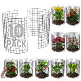 12-gauge Wire Pre-Bent Quick Setup Plant Protectors from Animals -14''H *13''Dia Chicken Wire Plant Cages to Keep Rabbits Deers Squirrels Out, Garden Bunny Barricades with Zip Ties Stakes, 10Pack