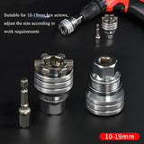 Abruga Upgraded Adjustable Universal Socket Wrench, Manual Socket Wrench, Multifunctional Sleeve, 10mm-19mm Universal Sockets Tools for 3/8" Drive Ratchet Torque Wrench and Power Drill