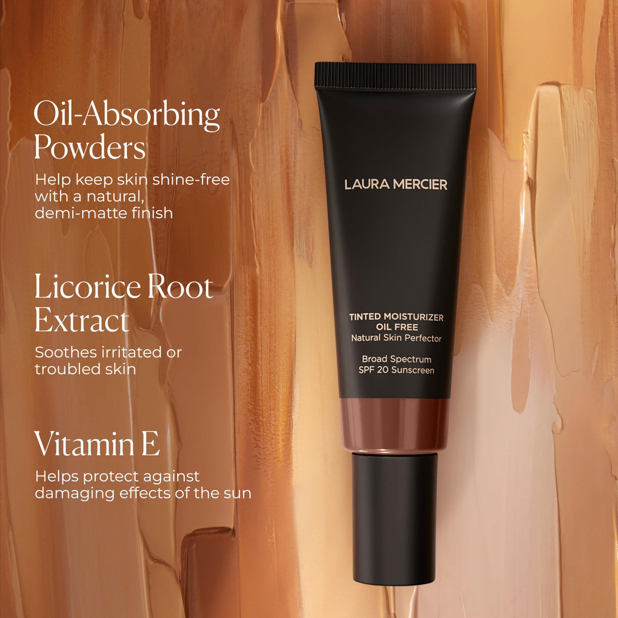 Laura Mercier Tinted Moisturizer Oil Free Natural Skin Perfector with SPF 20: All Day Shine Control, Sheer Coverage, Blurred Matte Finish, For Oily Skin, Skin Tint, Natural