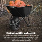 (2-PACK) 4.80/4.00-8" Tire and Wheel - Universal Fit 16" Flat Free Solid Wheelbarrow Tires with 3" Hub and 5/8" Bearings – Extra Adapter kit includes 3/4" Ball Bearings, 1" and 1/2" Nylon Spacers