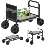Garden Kneeler and Seat with 360° Wheels: 3-in-1 Rolling Gardning Stool