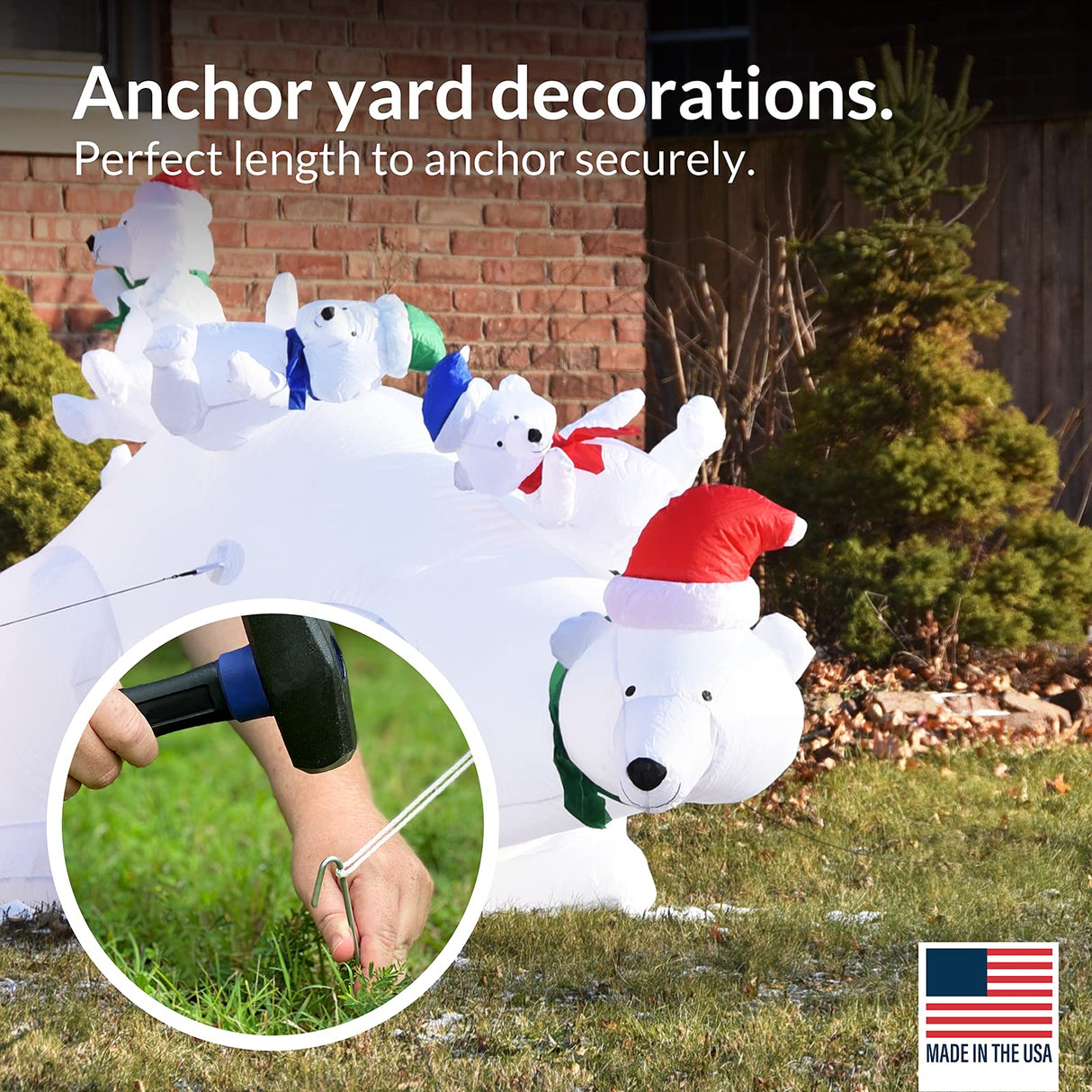 Pinnacle Mercantile 120 Pack Tent Stakes Metal Garden Edging Fence Hooks Pegs Christmas Decoration Stakes Made USA 9 inches Long