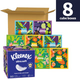 Kleenex Ultra Soft Facial Tissues, 8 Cube Boxes, 80 Tissues per Box, 3-Ply, Packaging May Vary