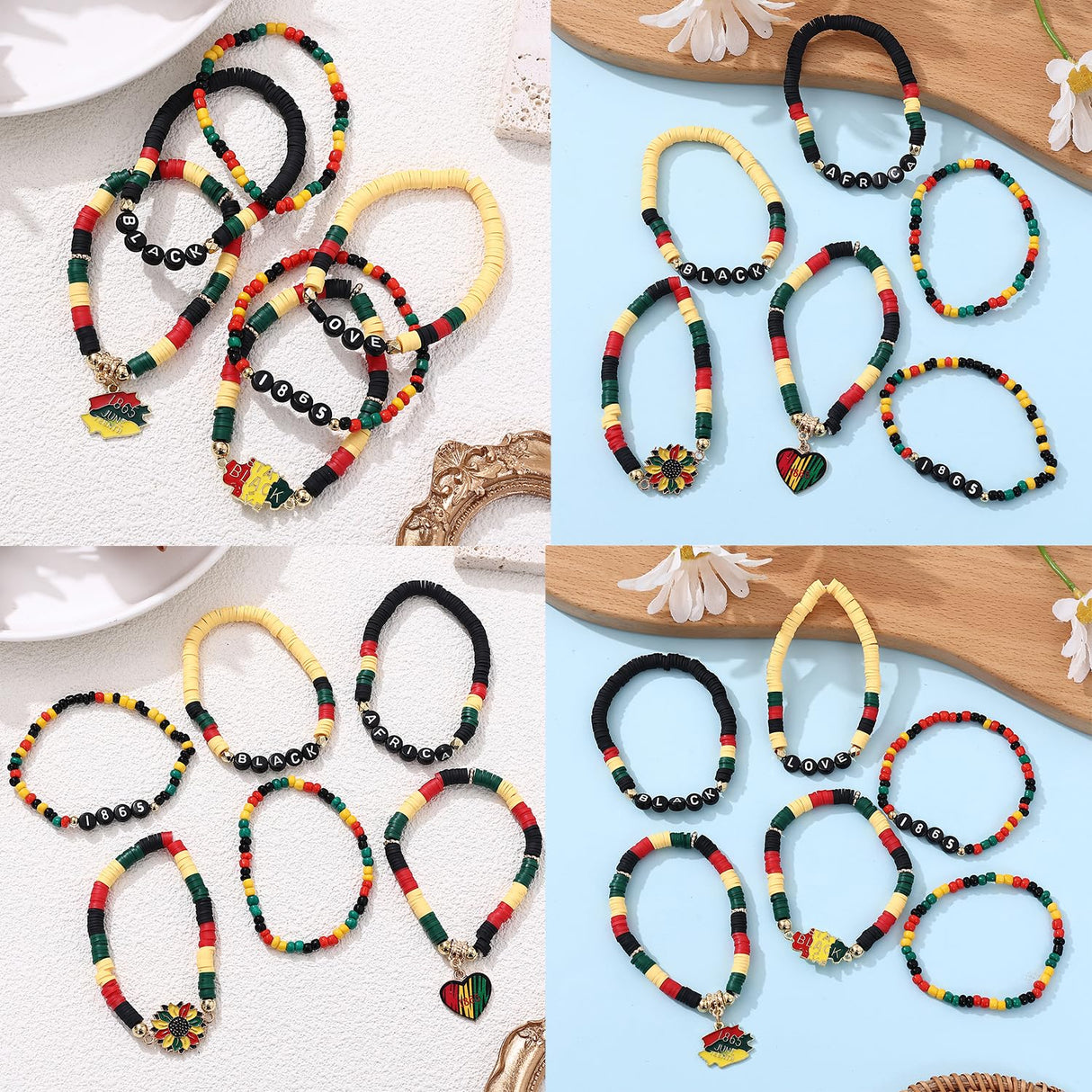 Cooluckday 36Pcs Juneteenth Bracelets bulk for Women Juneteenth Day Party Favors Freedom Day Bracelets for Women Jewelry Supplies for African