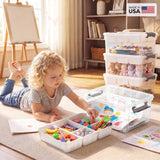 Citylife 17QT Clear Craft Organizers and Storage Box with Removable Tray