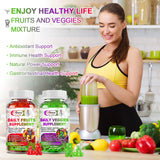 Sugar-Free Fruits and Veggies Gummies Supplement, Multi-Vitamins & Minerals in Gummies, Natural Fruits and Vegetables Supplement, Immunity & Antioxidant & Energy Supplements for Women & Men