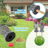 Hedoc 2 Pack Fake Owl Decoys to Scare Birds Away, Great Horned Owl Bird Deterrents, Nature Scarecrow Plastic Pest Repellent, Garden Decor and Yard Decoration for Gardens and Rooftops