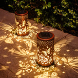 Butterfly Solar Lanterns Outdoor Hanging, Hollowed-Out Metal Waterproof LED Garden Decor Light for Patio Yard Pathway Lawn Front Porch, Christmas Thanksgiving Birthday Gifts for Women Mom Grandma