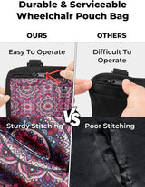 ZHCHG Wheelchair Side Bag with Cup Holder, Wheelchair Armrest Pouch Accessories for Walker, Rollator, Electric Scooter Wheelchairs, Ideal Gift for Mother's Day & Father's Day