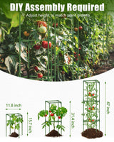 3 Pack 47 Inch Heavy Duty Height Adjustable Square Tomato Cage