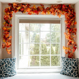 CQURE 4 Pack Fall Leaf Garland, Total 23.6Ft Artificial Fall Vines Autumn Garland Fall Maple Leaves Thanksgiving Decor for Home Wedding Fireplace Christmas