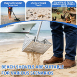 Sand Flea Rake, Shark Tooth Sifter ,65" Long Handle Stainless Sand Sifter