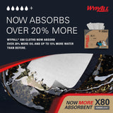 WypAll PowerClean X80 Cloths Heavy Duty Wipes (41044), Brag Box, Extended Use Towels, White (1 Pack of 152 Sheets, 152 Sheet Total)