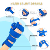 Resting Hand Splint, Stroke Hand Therapy Equipment, Hand Brace with Finger Support for Stroke Recovery Patients, Carpal Tunnel Syndrome, Arthritis, Tendinitis, Metacarpal Breaks