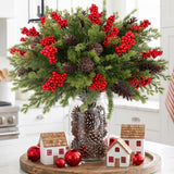 Daynight 6 Pack Artificial Christmas Pine Branches for Outdoor Decor