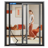 LONGEAS Magnetic Screen Door Mesh Left Right Side Opening Upgraded PET Material Mesh Stronger Than Fiberglass and Polyester,Keep Bugs Out,Pet & Kid Friendly,Hands Free,Fit Door Size 72" X 96"