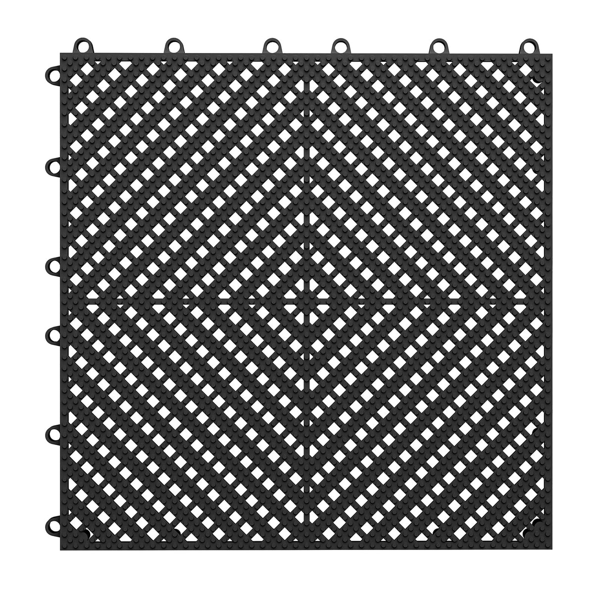 Jocoevol 60-Pcs Interlocking Tile, Indoor/Outdoor Drainage Interlocking Floor Tiles 11.8" x 11.8", Anti-Slip Waterproof Soft PVC Splicing Flooring Tile for Garage Patio Pool Bathroom, Black