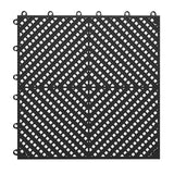 Jocoevol 60-Pcs Interlocking Tile, Indoor/Outdoor Drainage Interlocking Floor Tiles 11.8" x 11.8", Anti-Slip Waterproof Soft PVC Splicing Flooring Tile for Garage Patio Pool Bathroom, Black