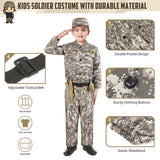 GIFTINBOX Kids Army Soldier Dress Up Costume Role Play Set, Deluxe Christmas Gift for Kids Boys Aged 3-13 Size M